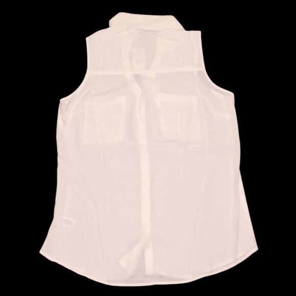Express Women's Sleeveless Button-up White Shirt NWT Size XS - Picture 4 of 5